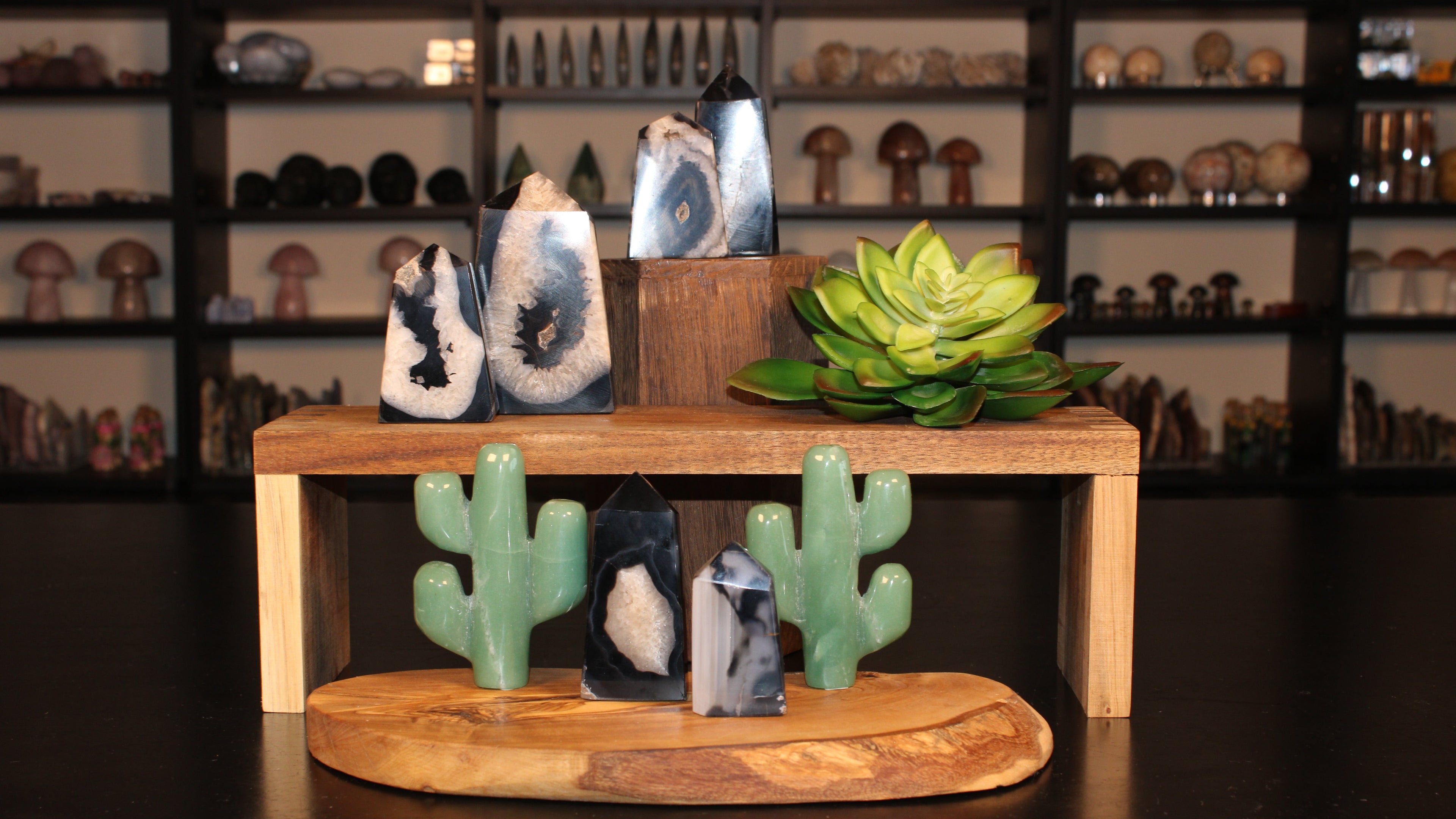 Black Onyx Agate Towers