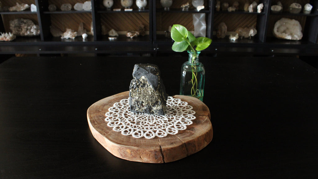 Pyrite with Shungite Statement Piece
