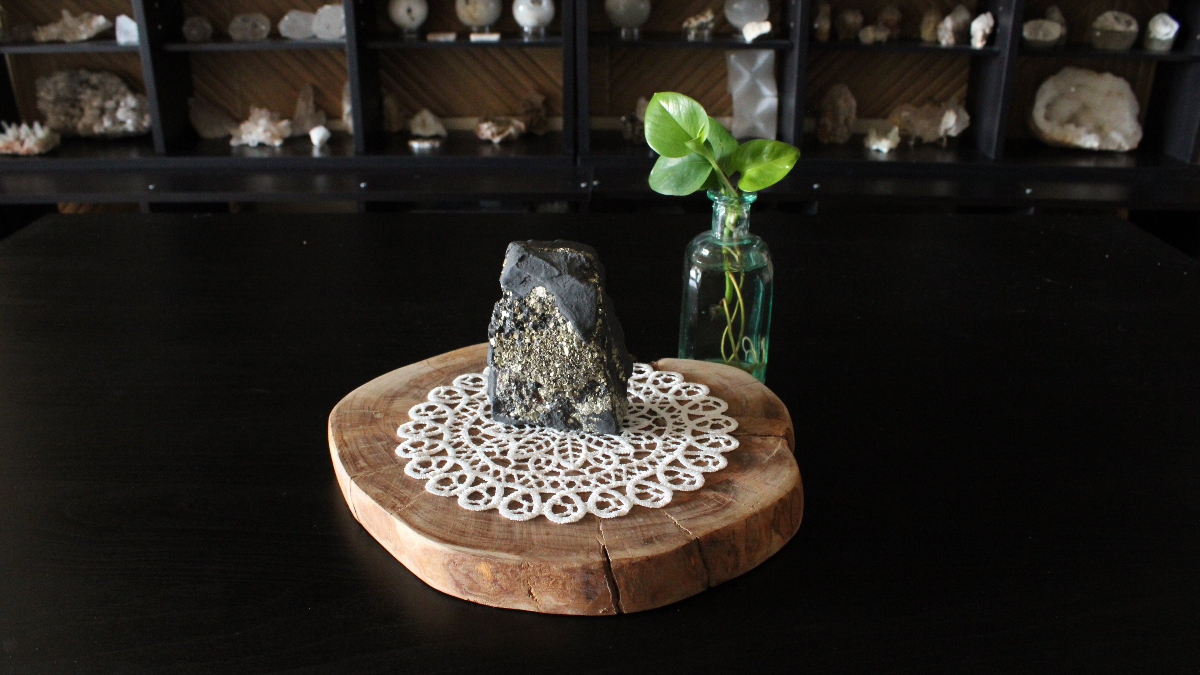 Pyrite with Shungite Statement Piece