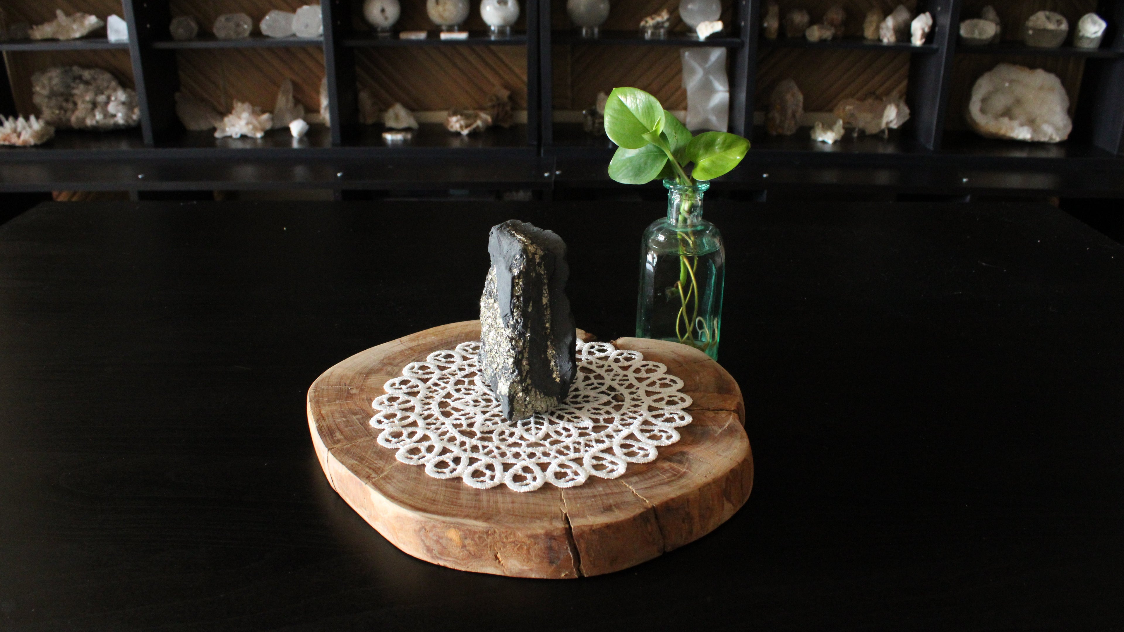 Pyrite with Shungite Statement Piece