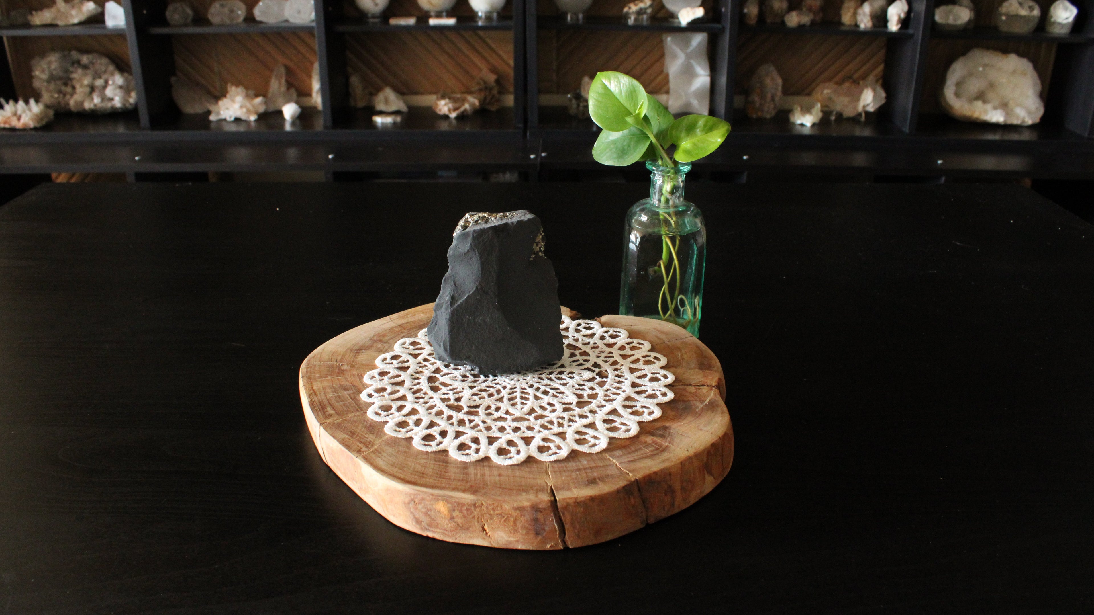 Pyrite with Shungite Statement Piece