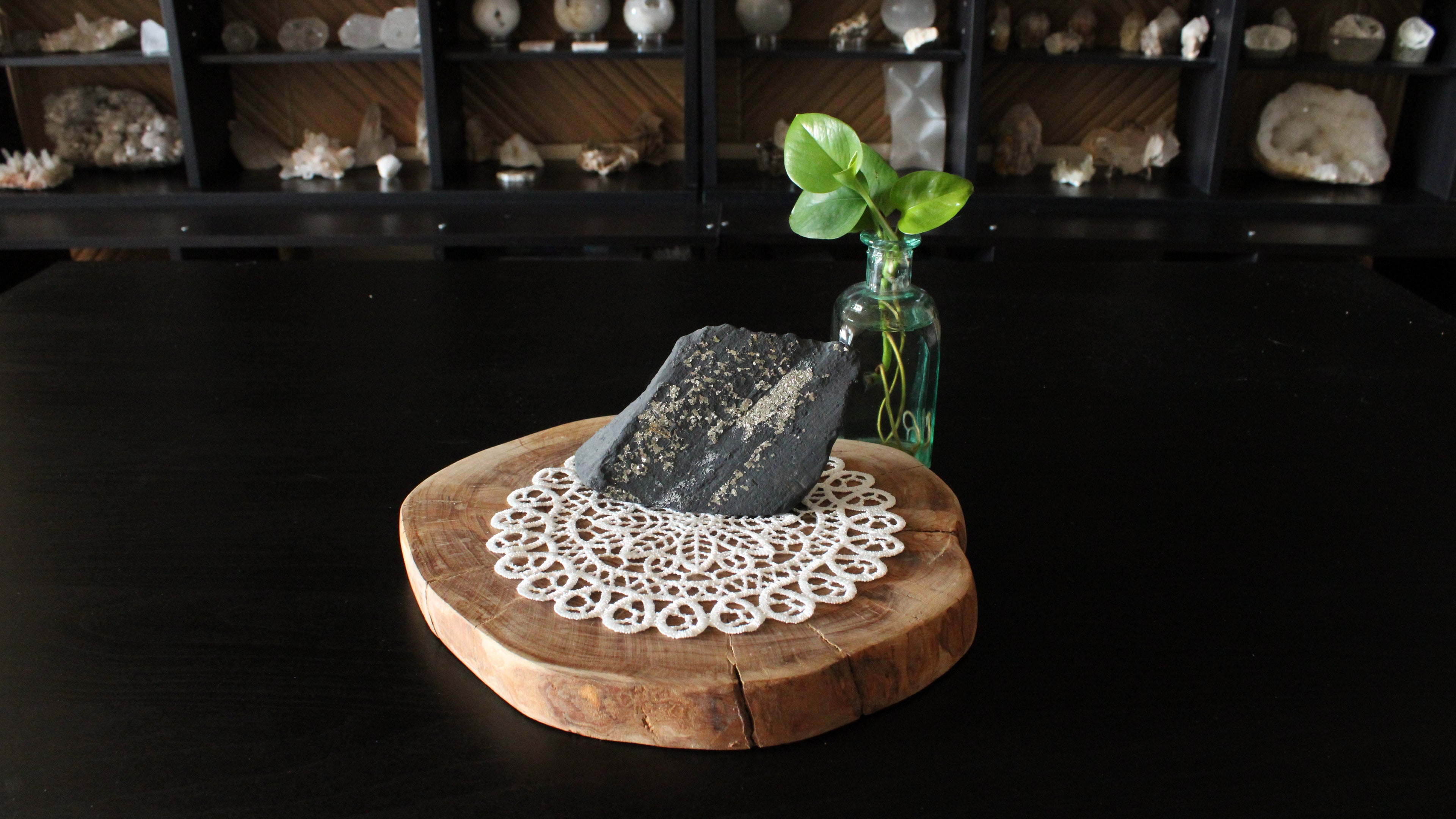 Pyrite with Shungite Statement Piece