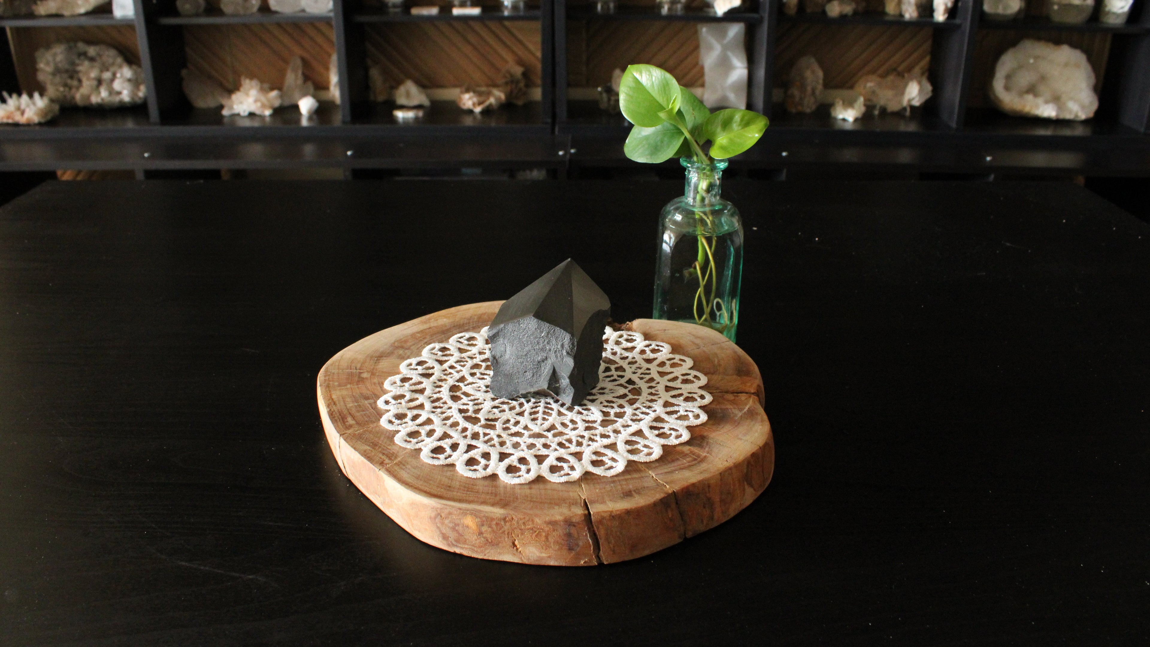 Black Agate Top Polished Point