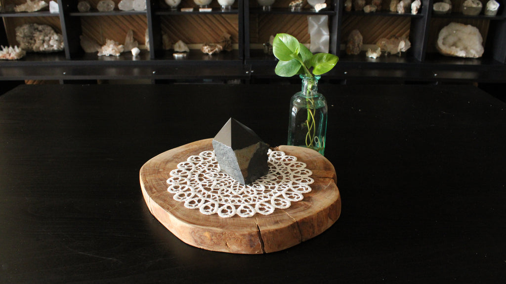 Black Agate Top Polished Point