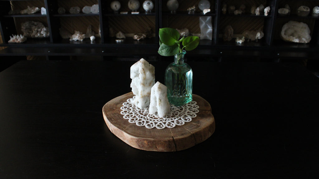 White Druzy Quartz Cathedral Towers