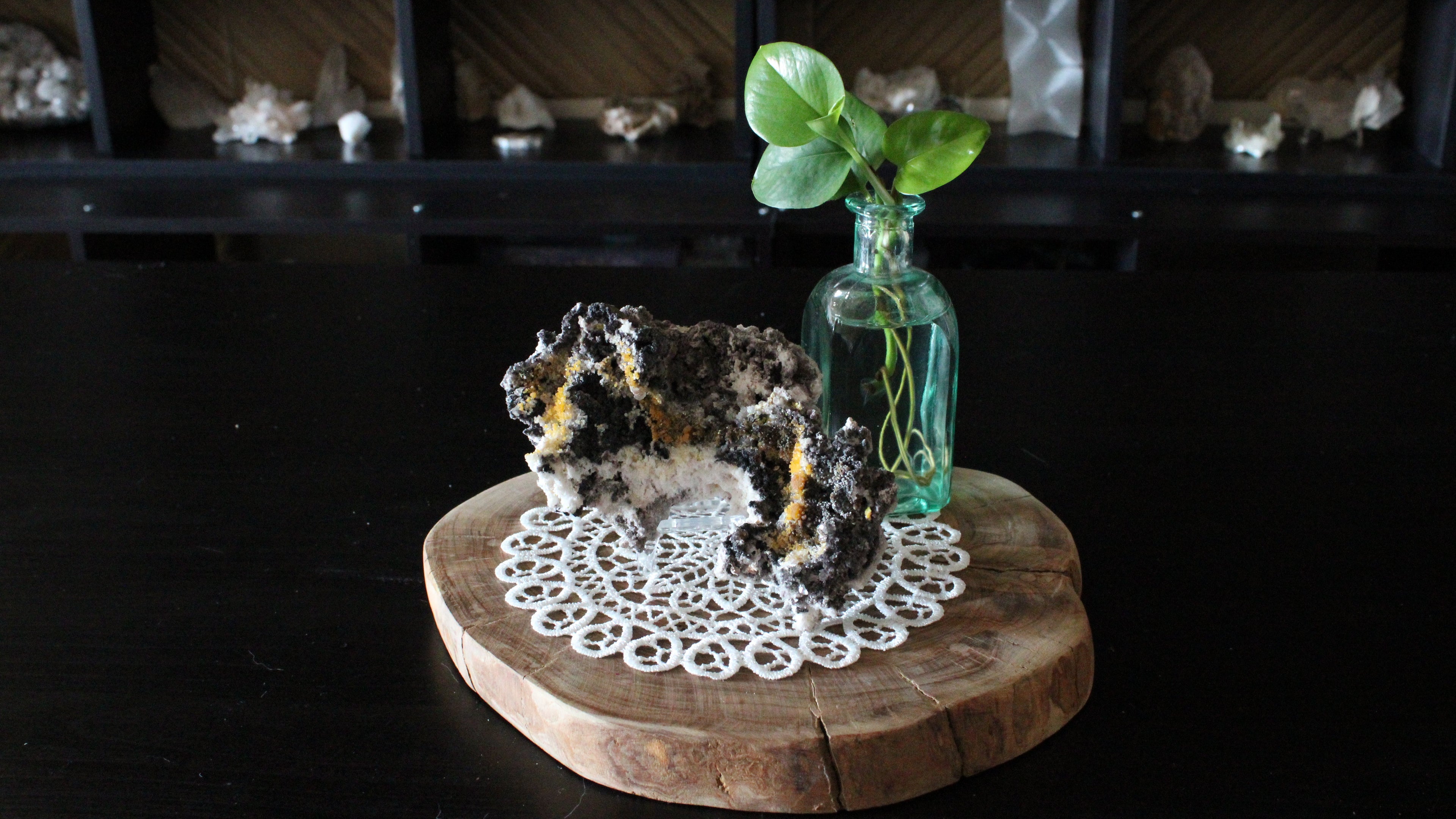 Limonite with Goethite Specimen on Calcite Matrix Cluster