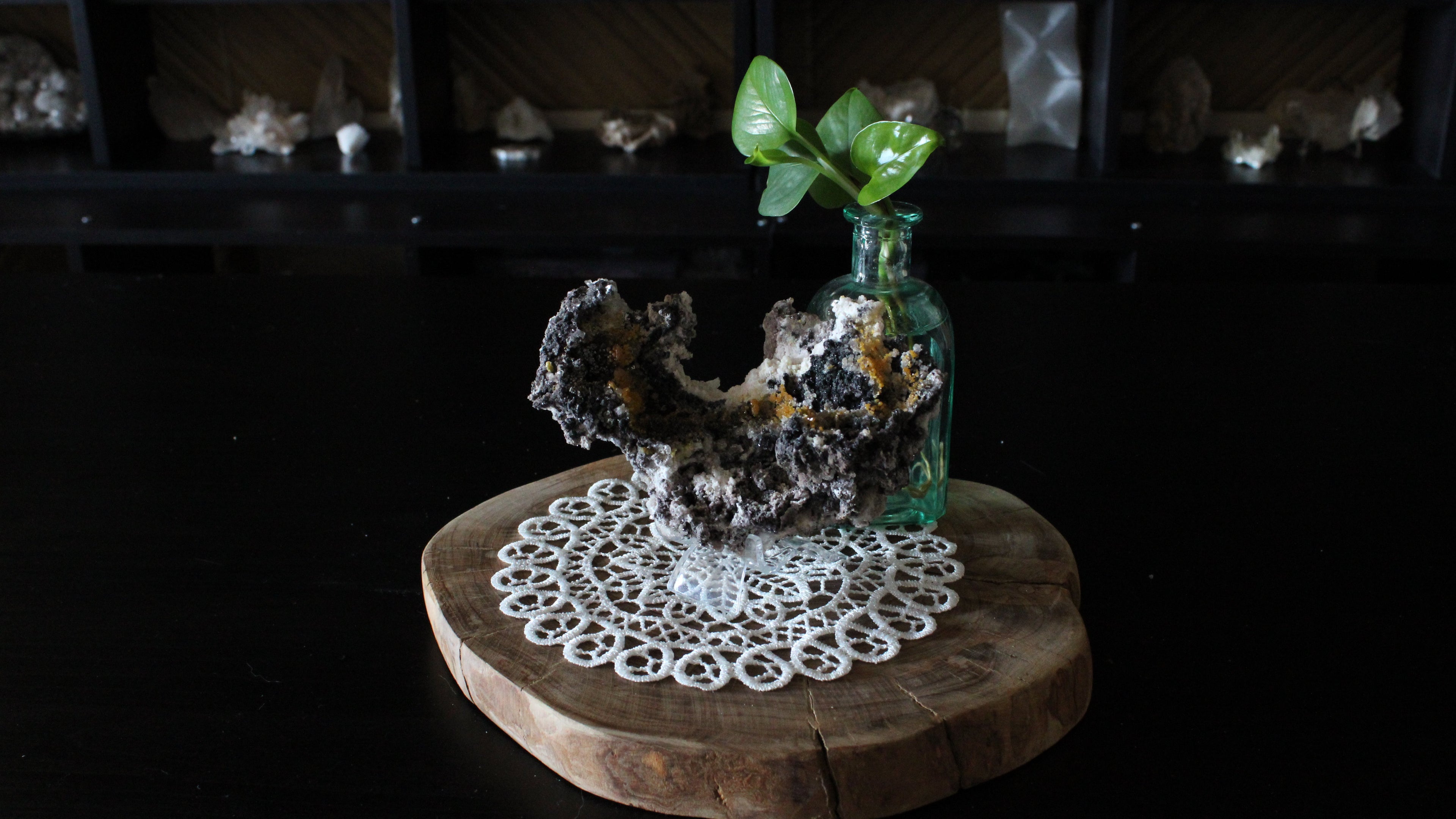 Limonite with Goethite Specimen on Calcite Matrix Cluster