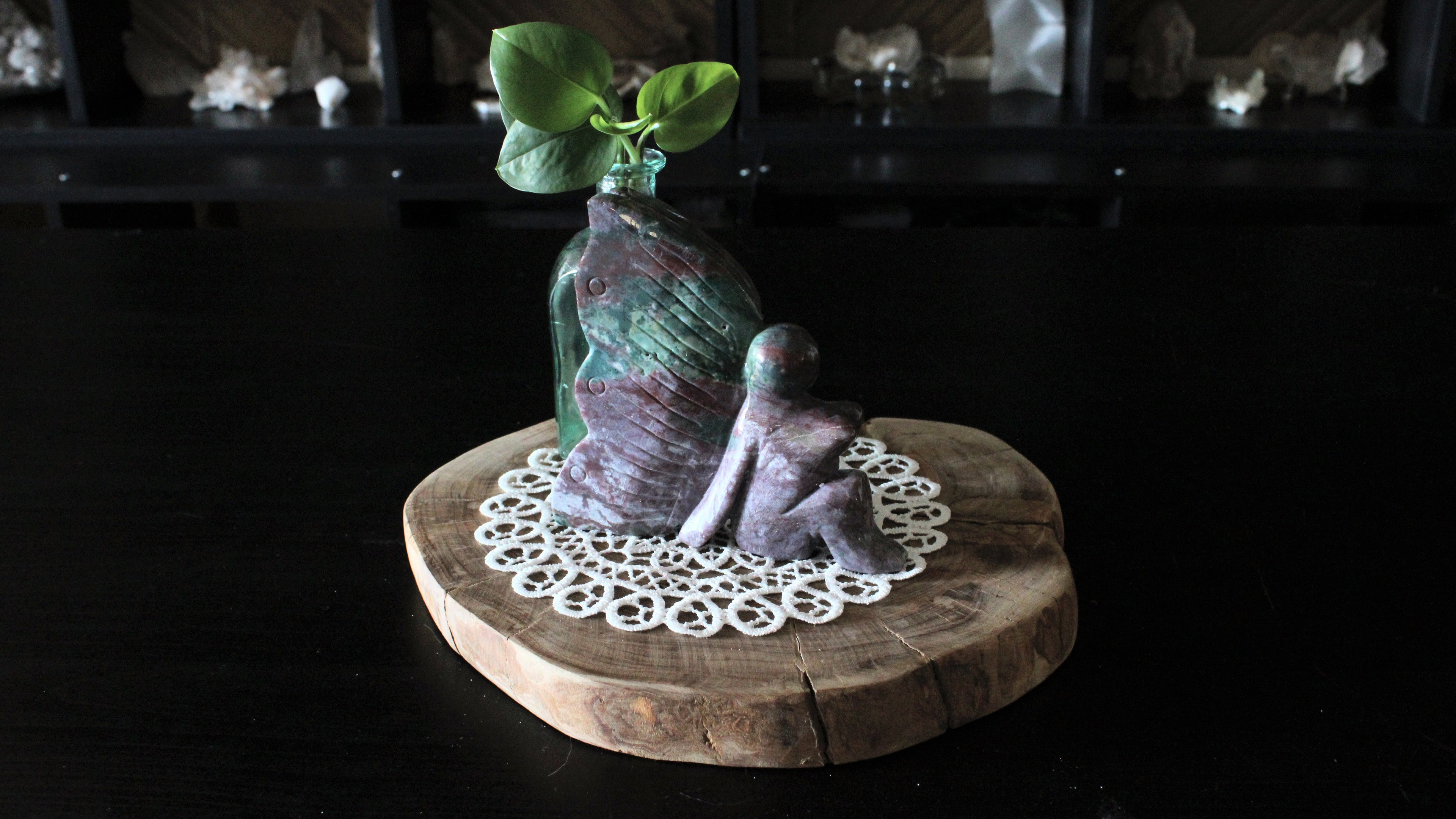 XL Ocean Jasper Fairy Carving Statement Pieces